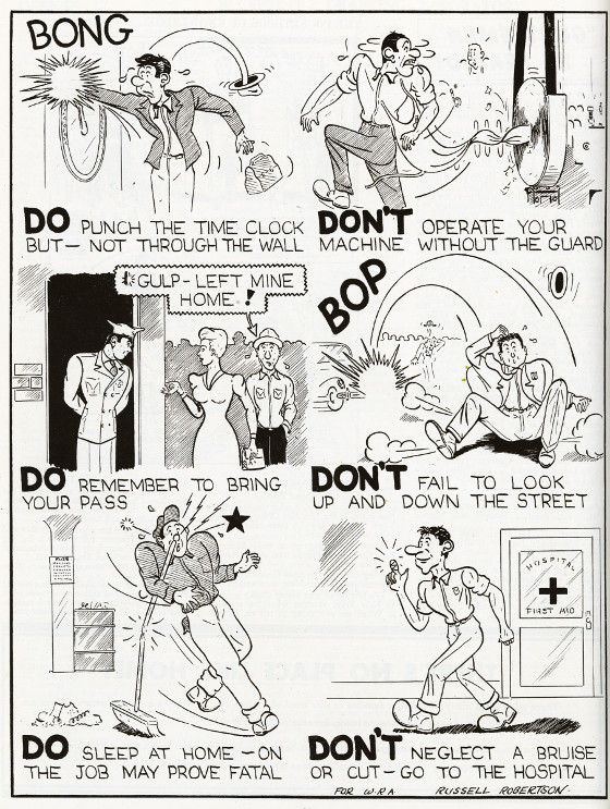Comic strip of safety dos and don’ts