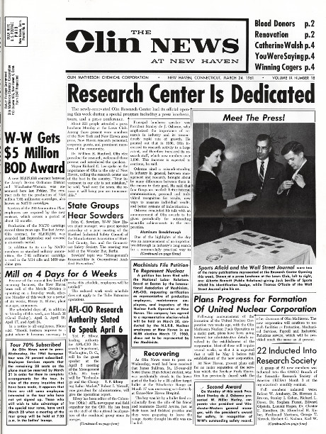 Newspaper: The Olin News at New haven- March 24, 1961