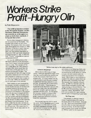 Article: Workers Strike Profit-Hungry Olin